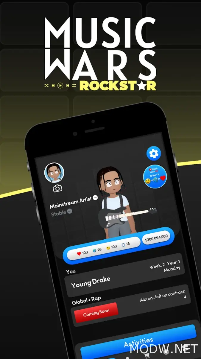 Скачать Music Wars Rockstar Rapper Sim (MOD - Неограниченное количество  валюты) 0.805 APK Бесплатно