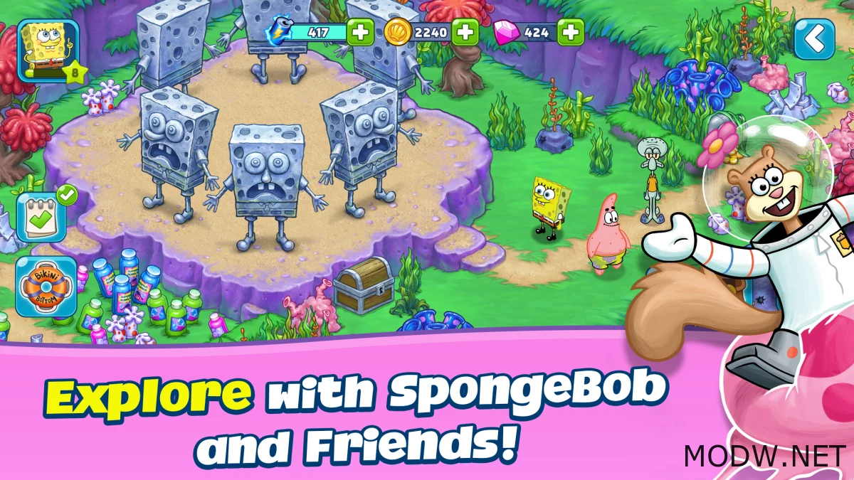 Скачать SpongeBob Adventures: In A Jam (MOD - Бесплатные покупки) 2.10.4  APK Бесплатно